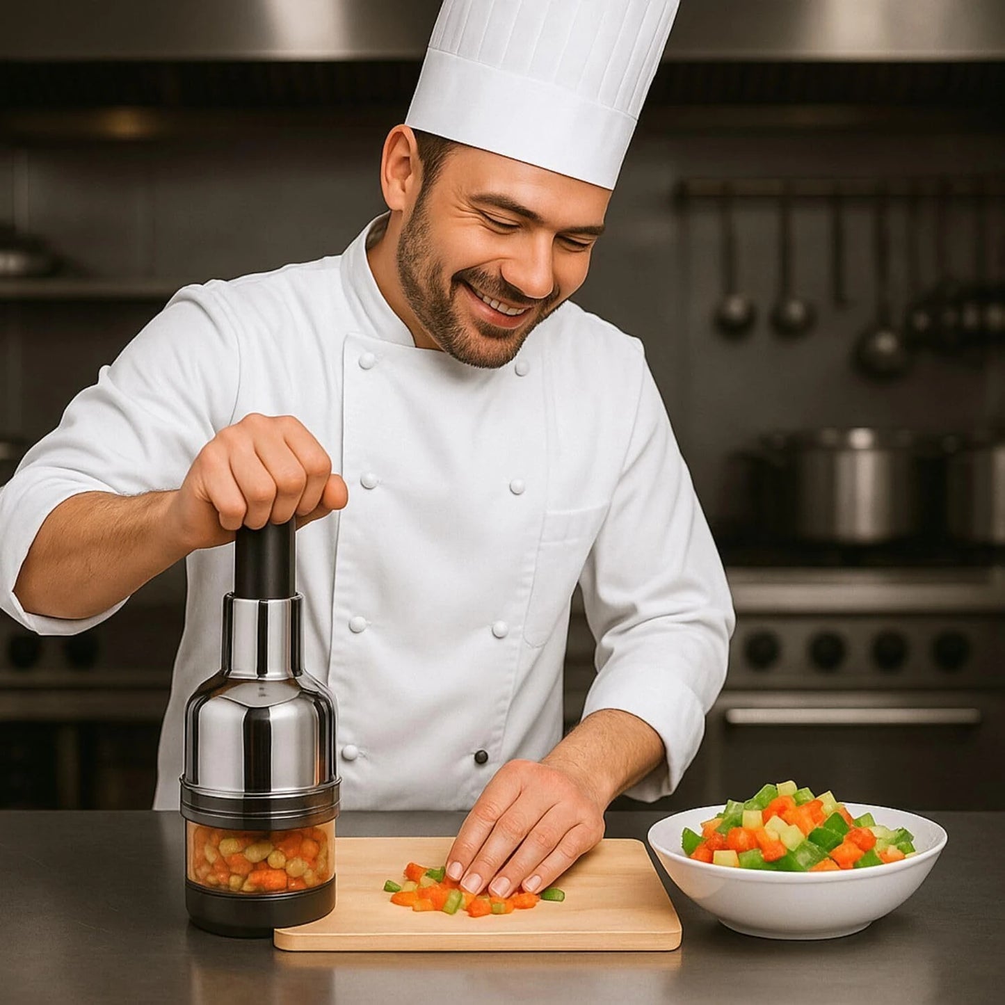 Stainless steel food cutter & chopper for vegetables and nuts