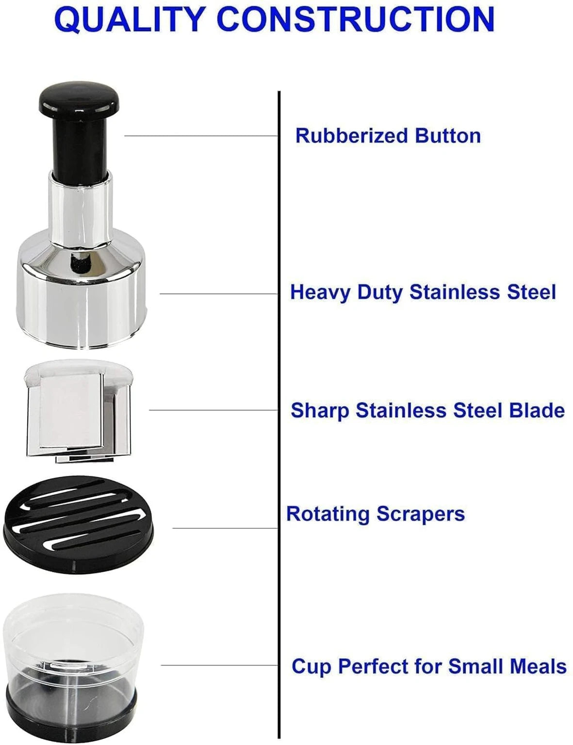 Stainless steel food cutter & chopper for vegetables and nuts