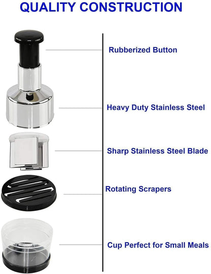 Stainless steel food cutter & chopper for vegetables and nuts